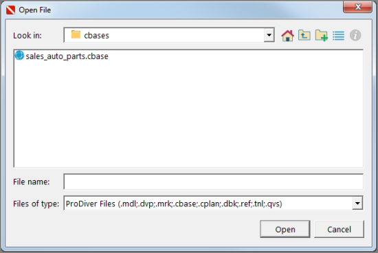 Open file window when there is a home project assigned.